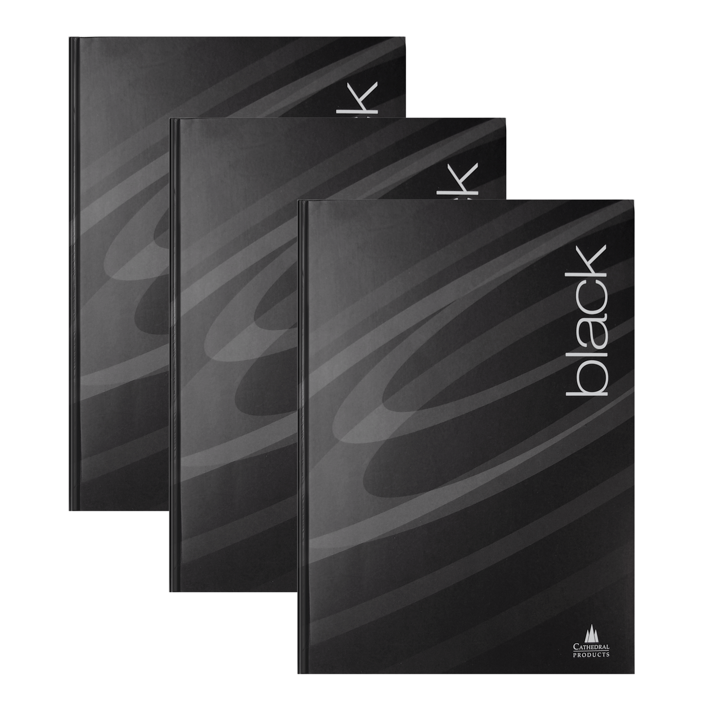 A4 Black Hardcover Notebooks - Pack of 3