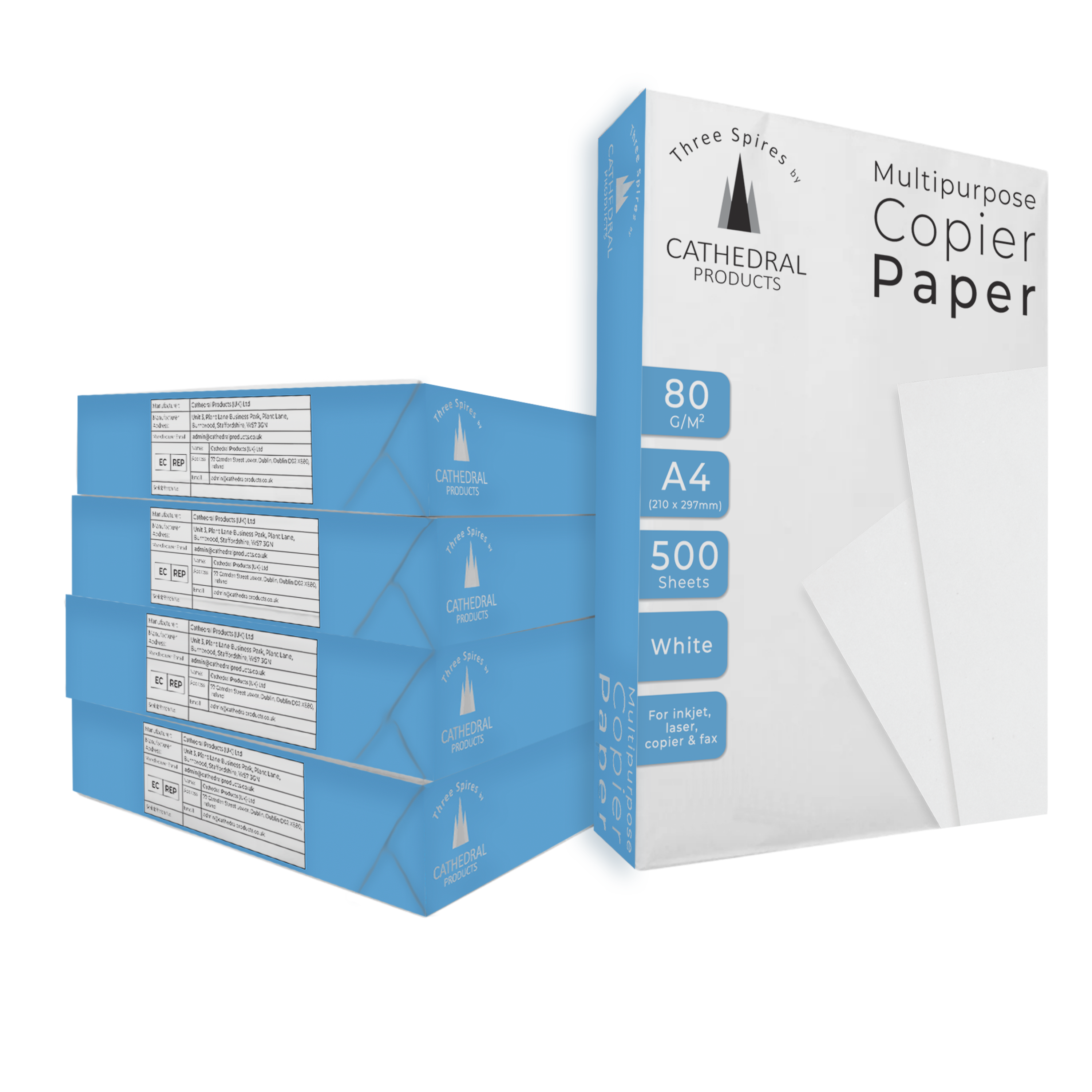 A4 Copier Paper 80gsm White - 5 x 500 Sheet Reams