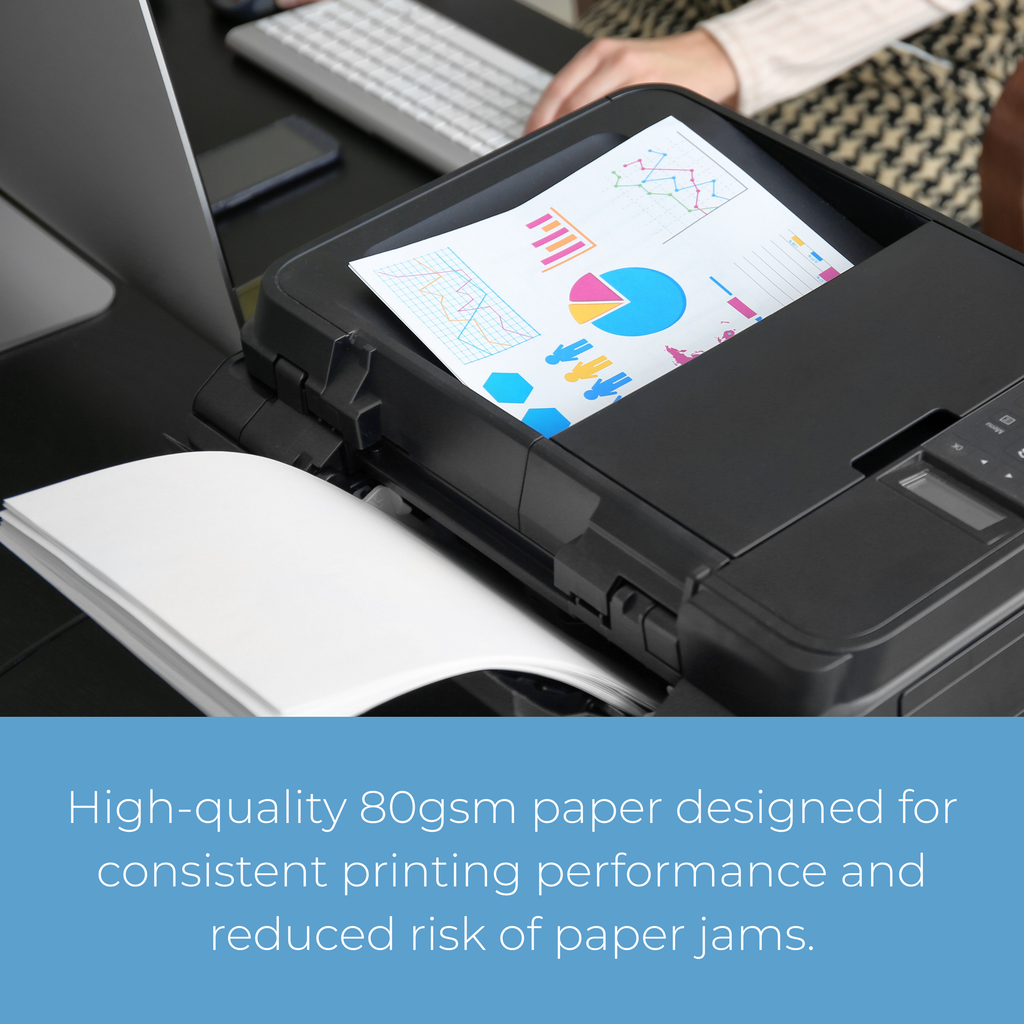 A4 Copier Paper 80gsm White - 5 x 500 Sheet Reams