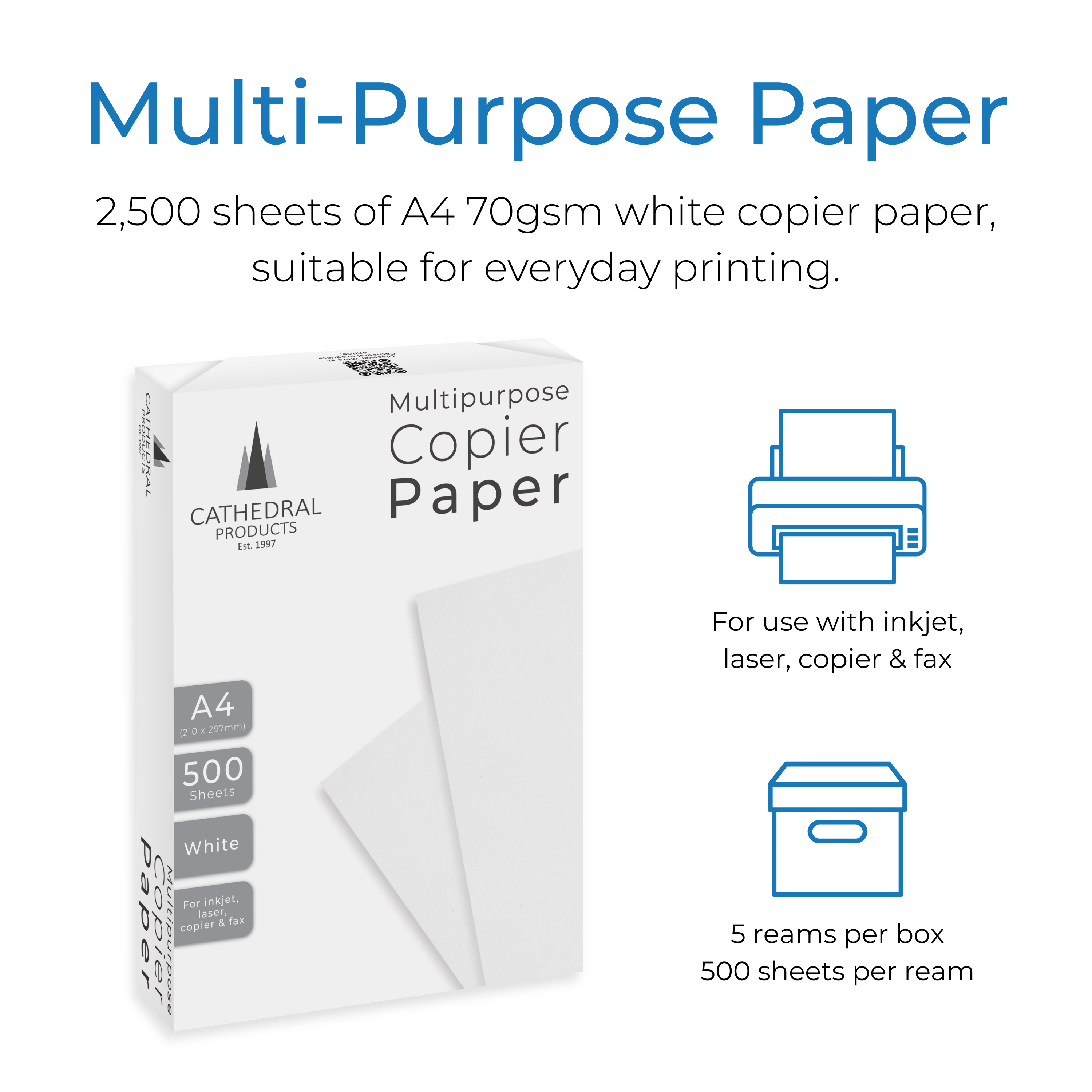A4 Copier Paper White - 500 Sheets