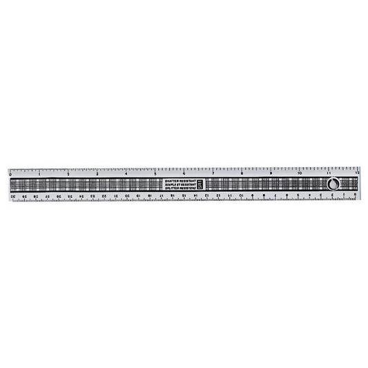 Clear Plastic Shatter-Resistant Ruler - 12"/30cm - Single