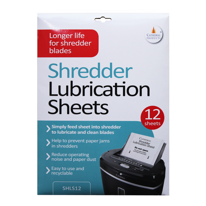 Shredder Lubrication Sheets - Pack of 12