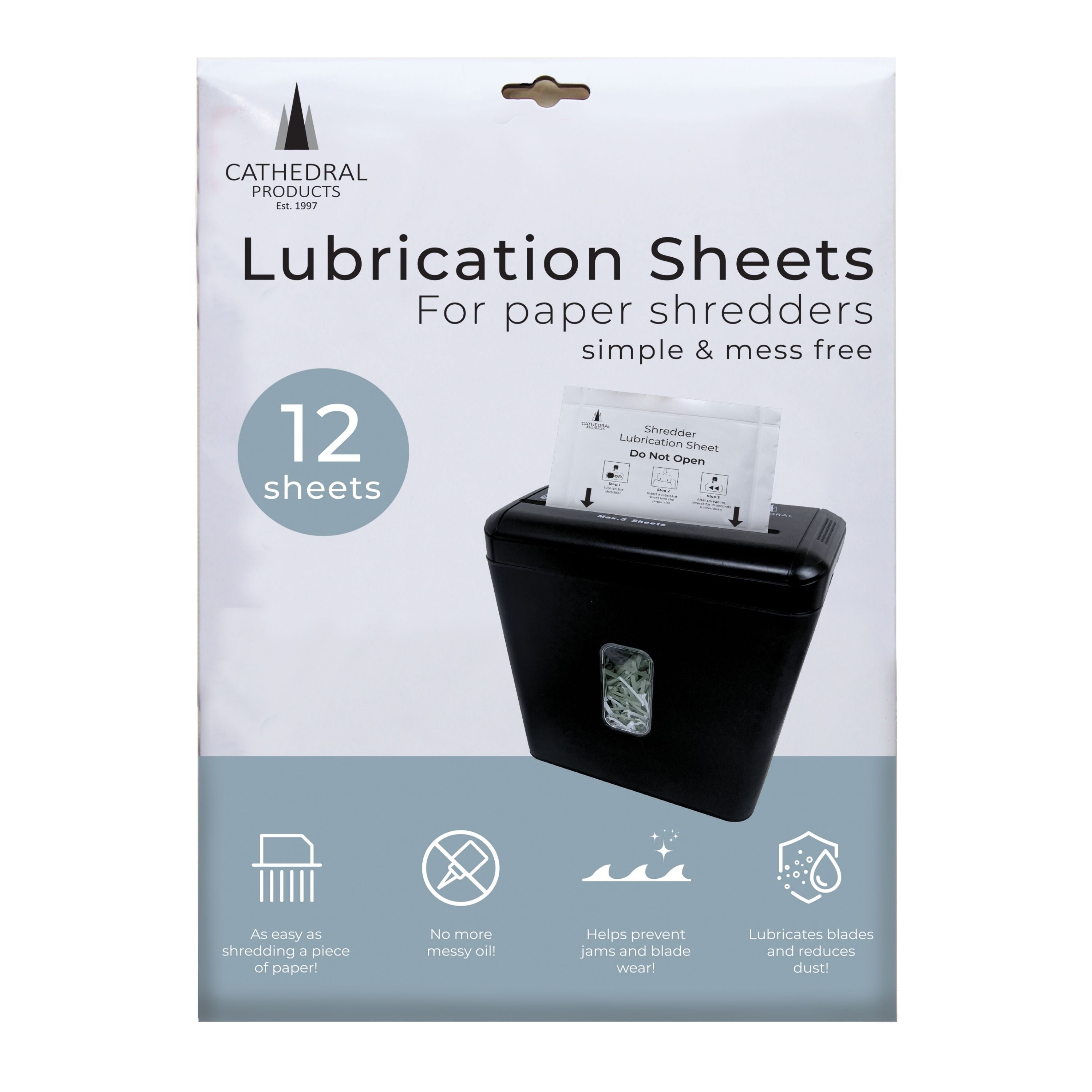 Shredder Lubrication Sheets - Pack of 12
