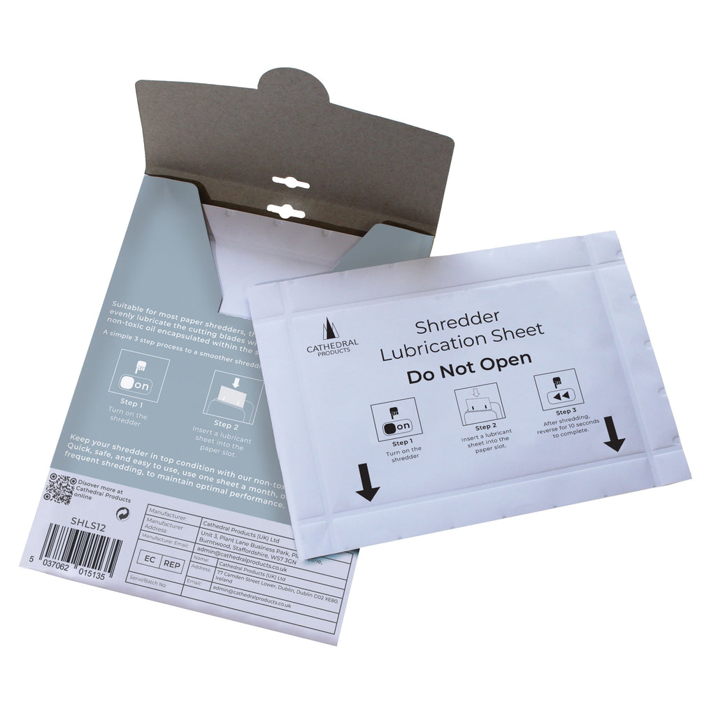 Pack of 12 Shredder Lubrication Sheets