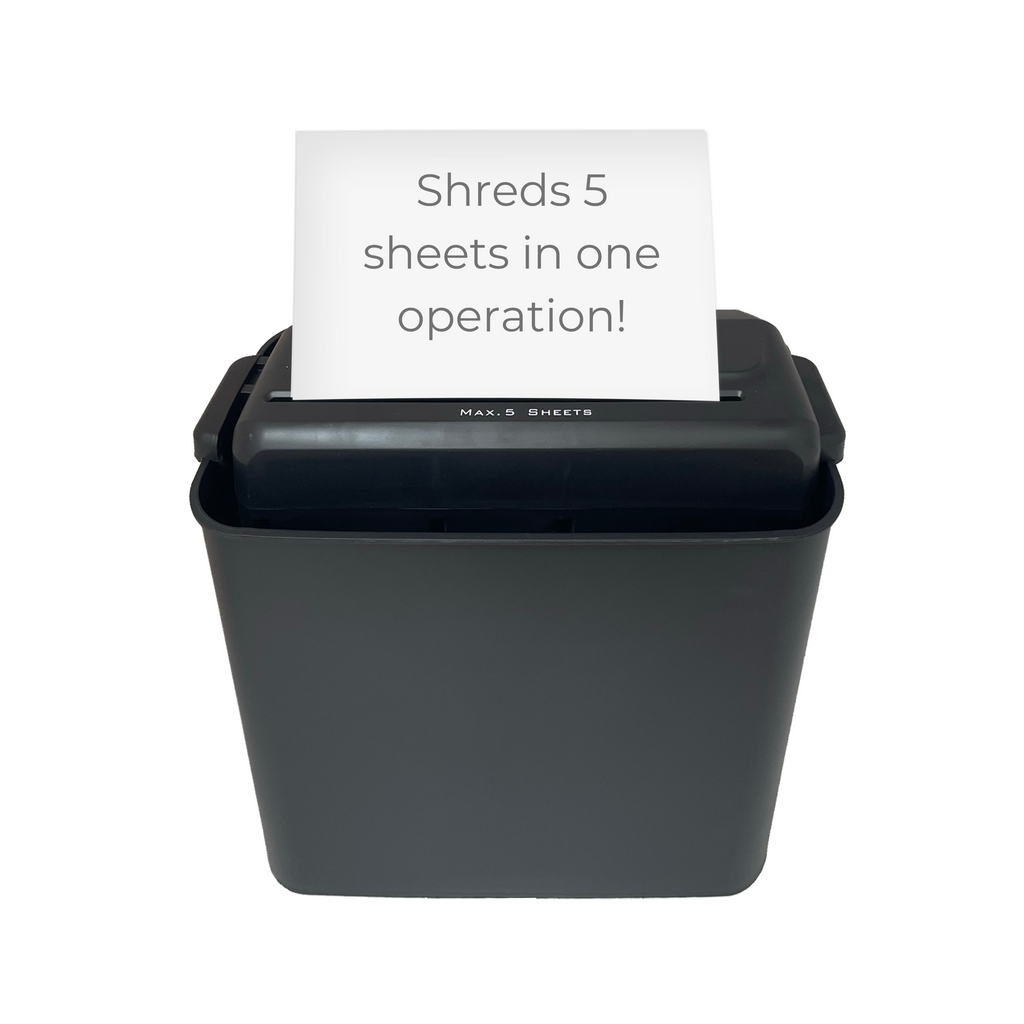Strip Cut 5 Sheet Shredder with 8 Litre Basket
