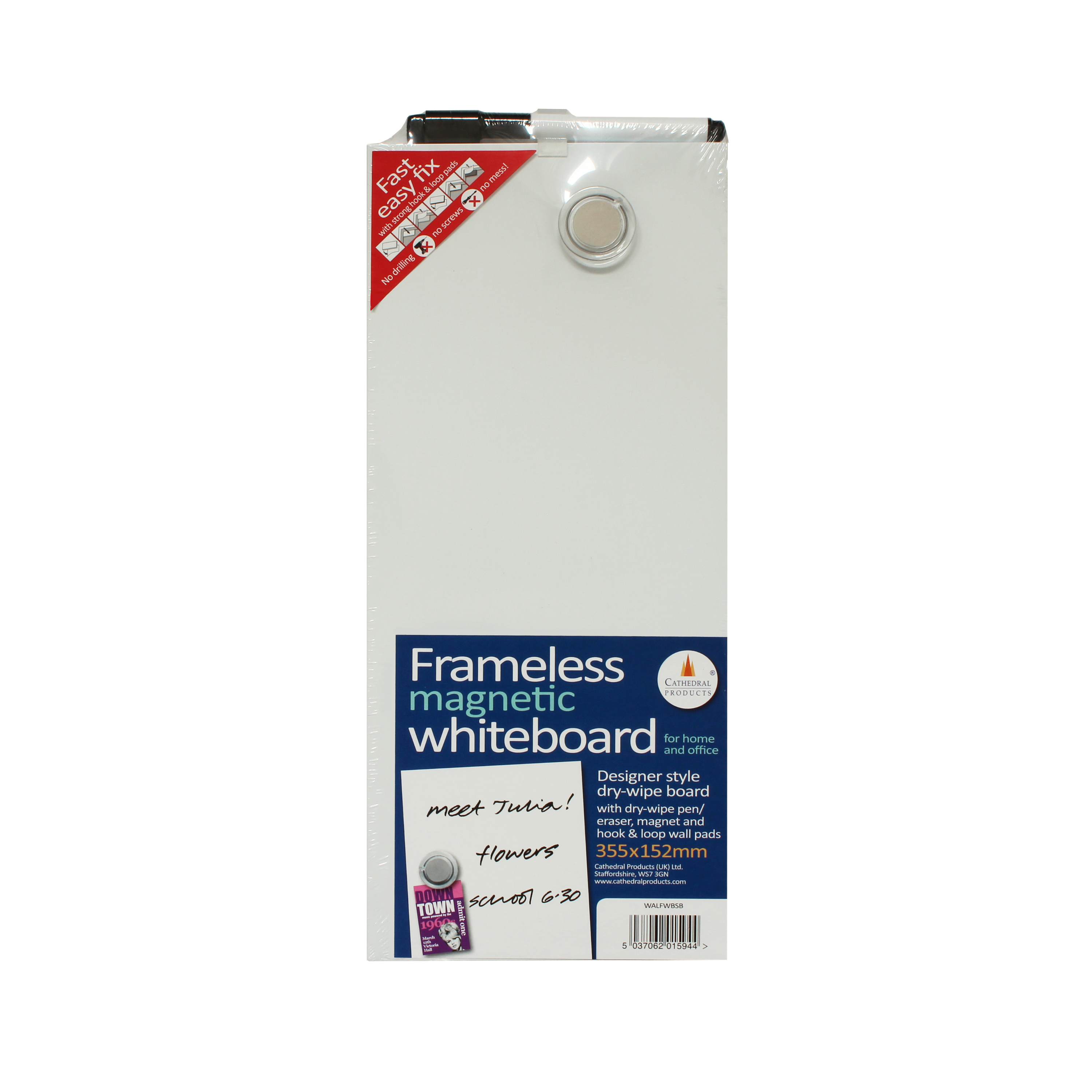 Frameless Dry Erase Board - 152x355mm