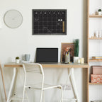 Charcoal Frame Magnetic Calendar Chalk Board - 40.6 x 50.8cm