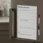 Dry Erase Weekly Planner Magnet - Includes 2 Dry Erase Markers
