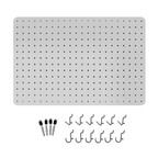 Peg Board with 12 Hooks - White - 56x36cm