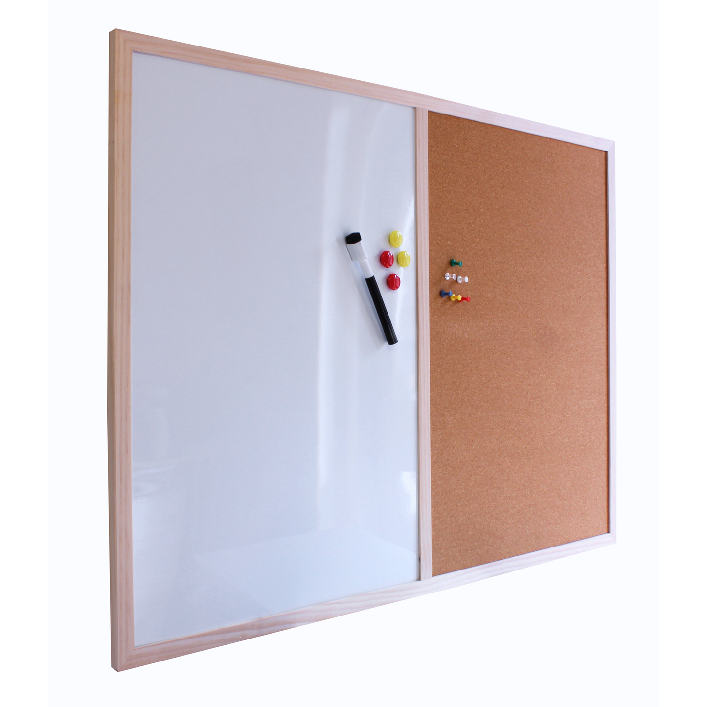 Dry Erase & Cork Combination Noticeboard - 60x80cm