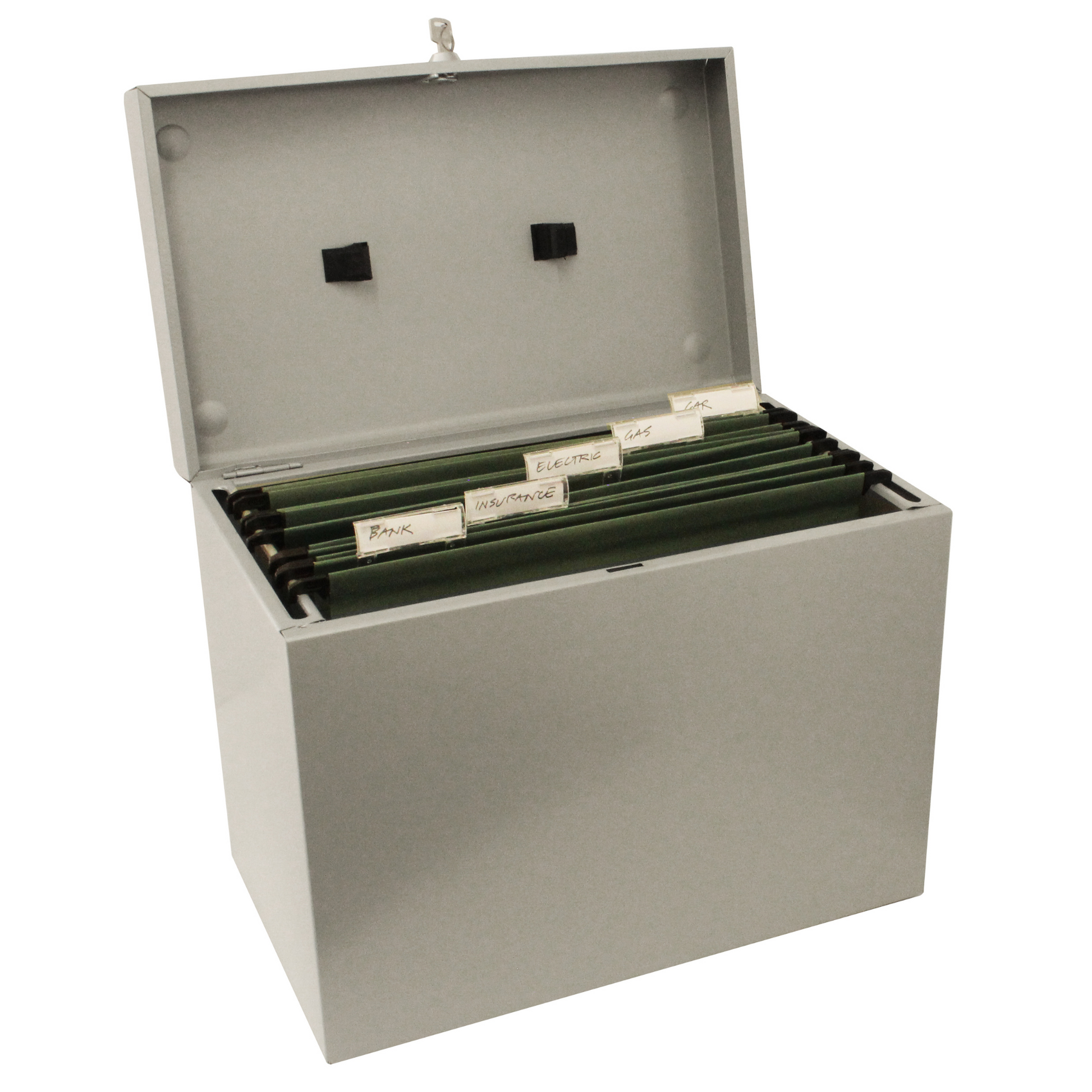 A4 Metal Home File Box with 5 Suspension Files Cathedral Products