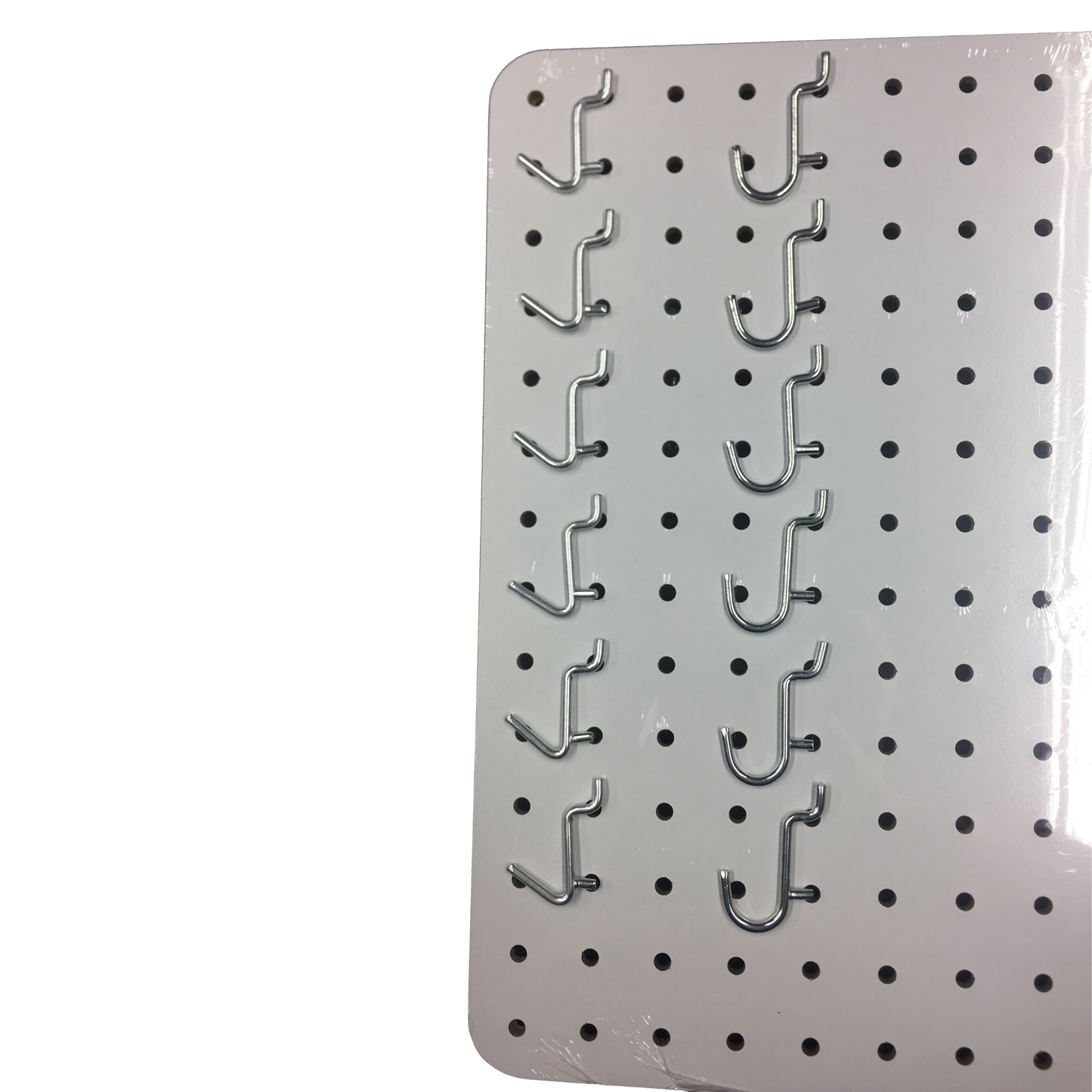 Peg Board with 12 Hooks - White - 56x36cm