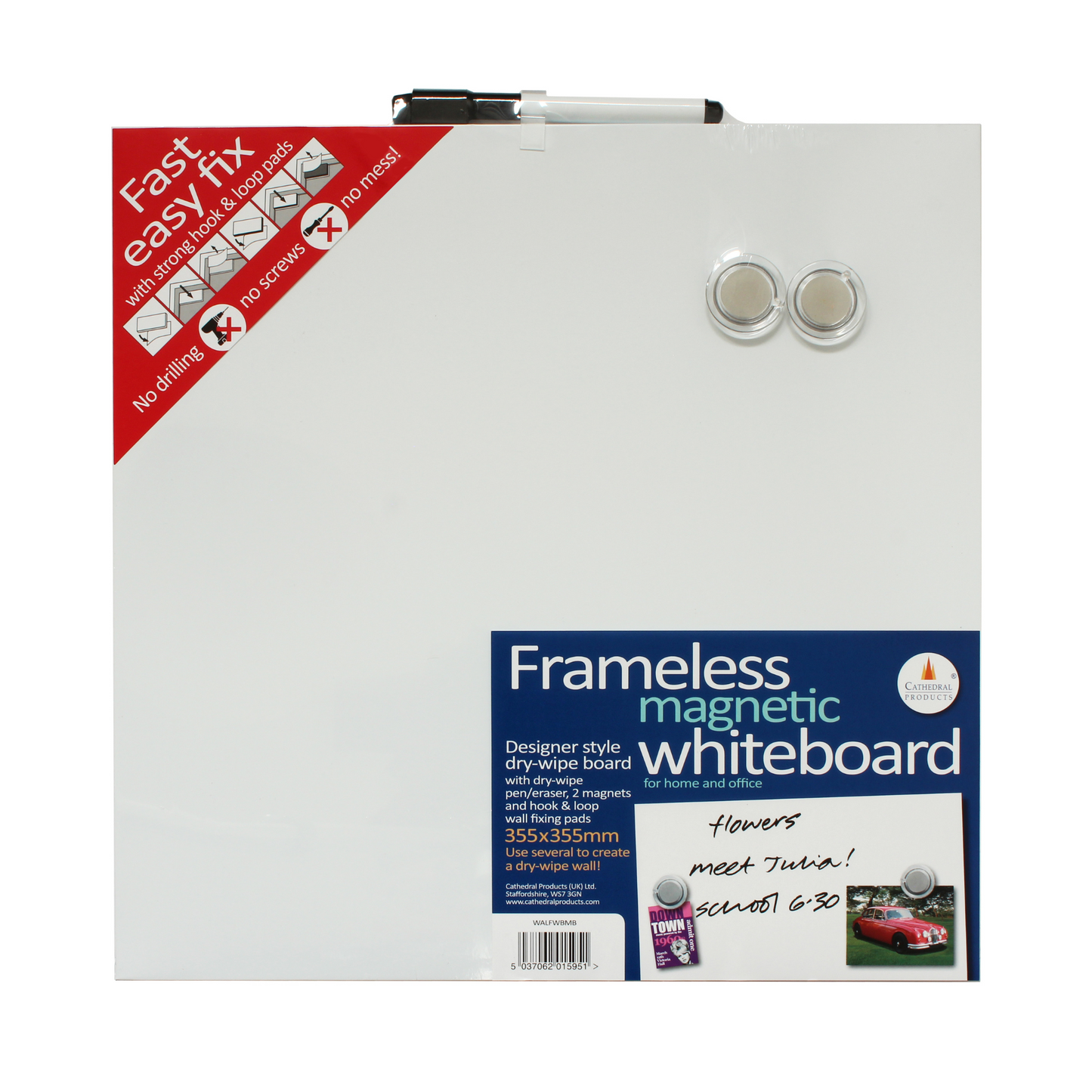 Frameless Dry Erase Board - 355x355mm