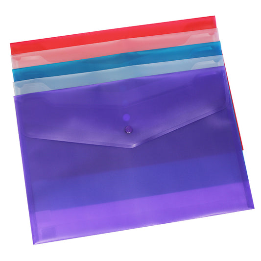 Assorted Colour Plastic Stud Wallets - Pack of 5